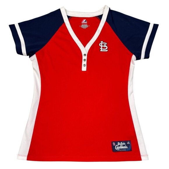 Majestic Women's St. Louis Cardinals V-Neck Top SIZE-XL - Picture 1 of 6